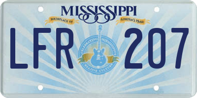 MS license plate LFR207