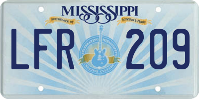 MS license plate LFR209