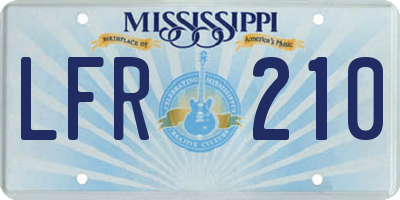 MS license plate LFR210
