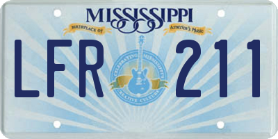 MS license plate LFR211