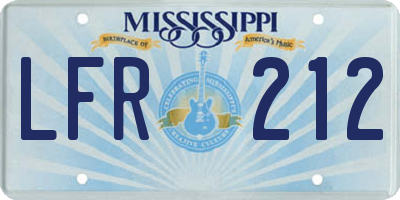MS license plate LFR212