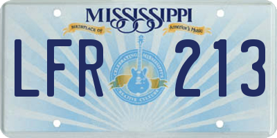 MS license plate LFR213