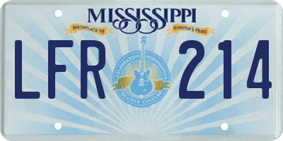 MS license plate LFR214
