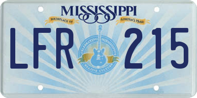 MS license plate LFR215
