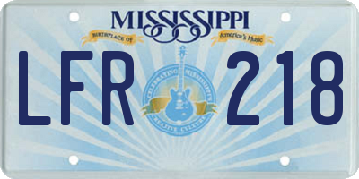 MS license plate LFR218