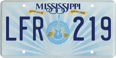 MS license plate LFR219