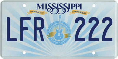 MS license plate LFR222