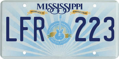 MS license plate LFR223