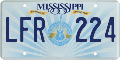 MS license plate LFR224