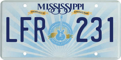 MS license plate LFR231