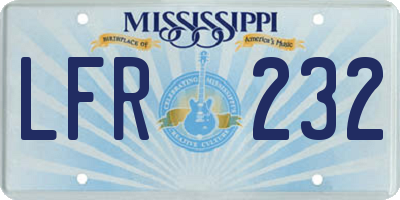 MS license plate LFR232