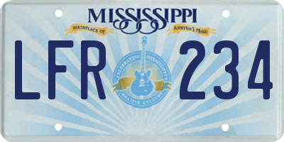 MS license plate LFR234