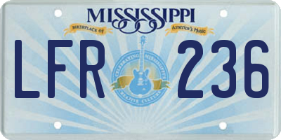 MS license plate LFR236