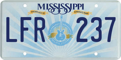 MS license plate LFR237