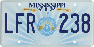 MS license plate LFR238