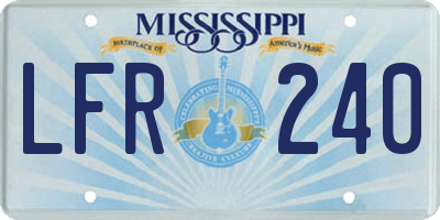 MS license plate LFR240