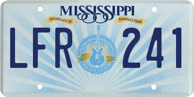 MS license plate LFR241