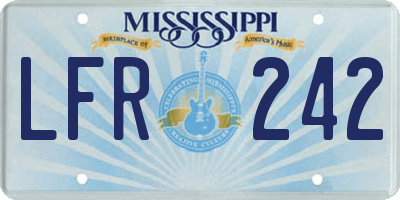 MS license plate LFR242