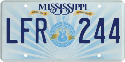 MS license plate LFR244