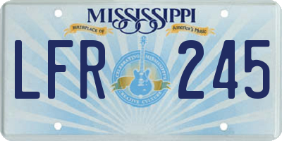 MS license plate LFR245
