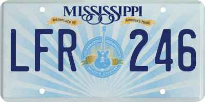 MS license plate LFR246