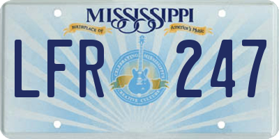 MS license plate LFR247