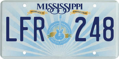 MS license plate LFR248