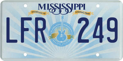 MS license plate LFR249