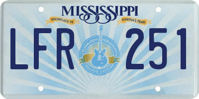 MS license plate LFR251