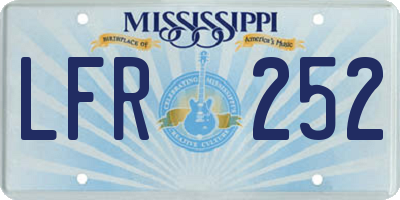 MS license plate LFR252