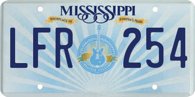 MS license plate LFR254