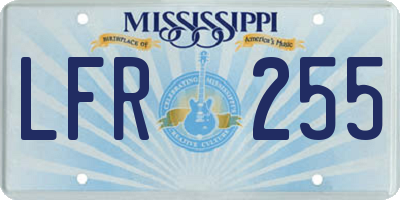 MS license plate LFR255