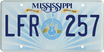MS license plate LFR257