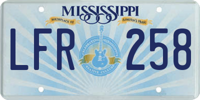 MS license plate LFR258