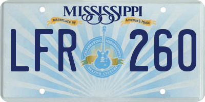 MS license plate LFR260