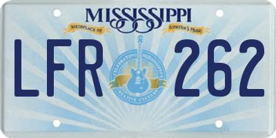 MS license plate LFR262