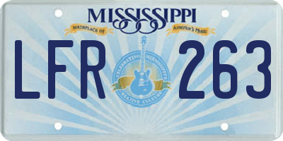 MS license plate LFR263