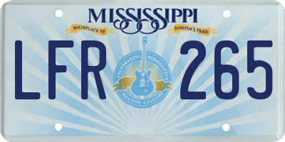MS license plate LFR265
