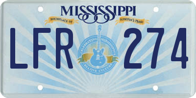 MS license plate LFR274