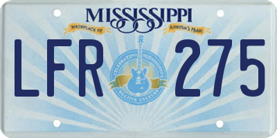 MS license plate LFR275