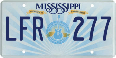 MS license plate LFR277
