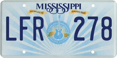 MS license plate LFR278