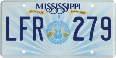 MS license plate LFR279
