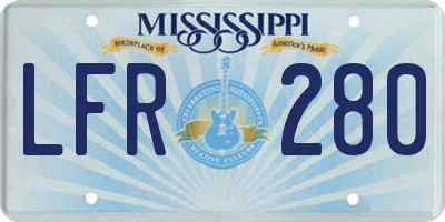 MS license plate LFR280