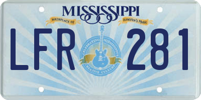 MS license plate LFR281
