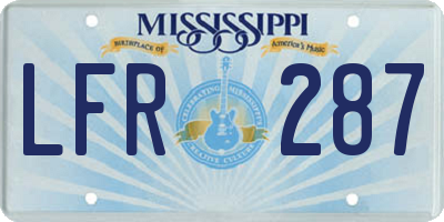 MS license plate LFR287
