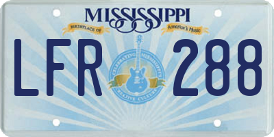 MS license plate LFR288