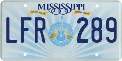 MS license plate LFR289