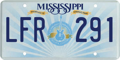 MS license plate LFR291