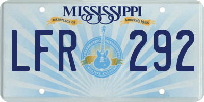 MS license plate LFR292